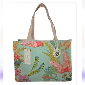 Spartina 449 Market Tote Queenie Tropical Floral Seafoam NEW